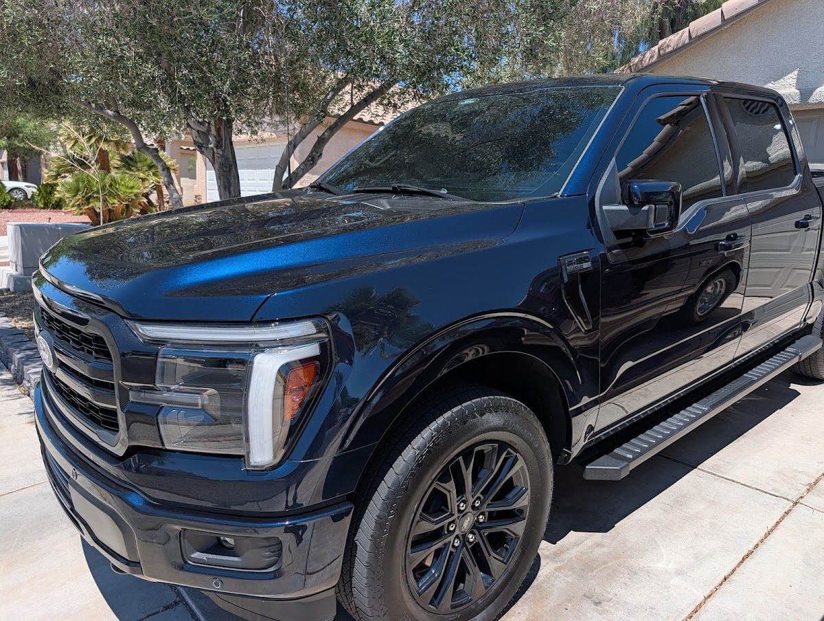 Customer photo of a Ford F-150 with ceramic coating from Sirc's Google review of Gloss Masters Auto Detail in Las Vegas